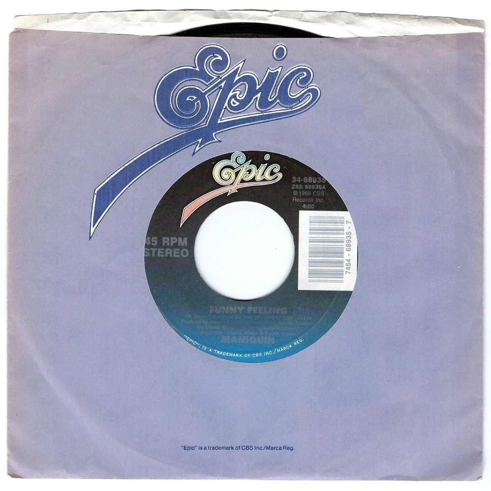 Maniquin 45 RPM - Funny Feeling / Why Do U Lie - Epic VG+ R&B '89
